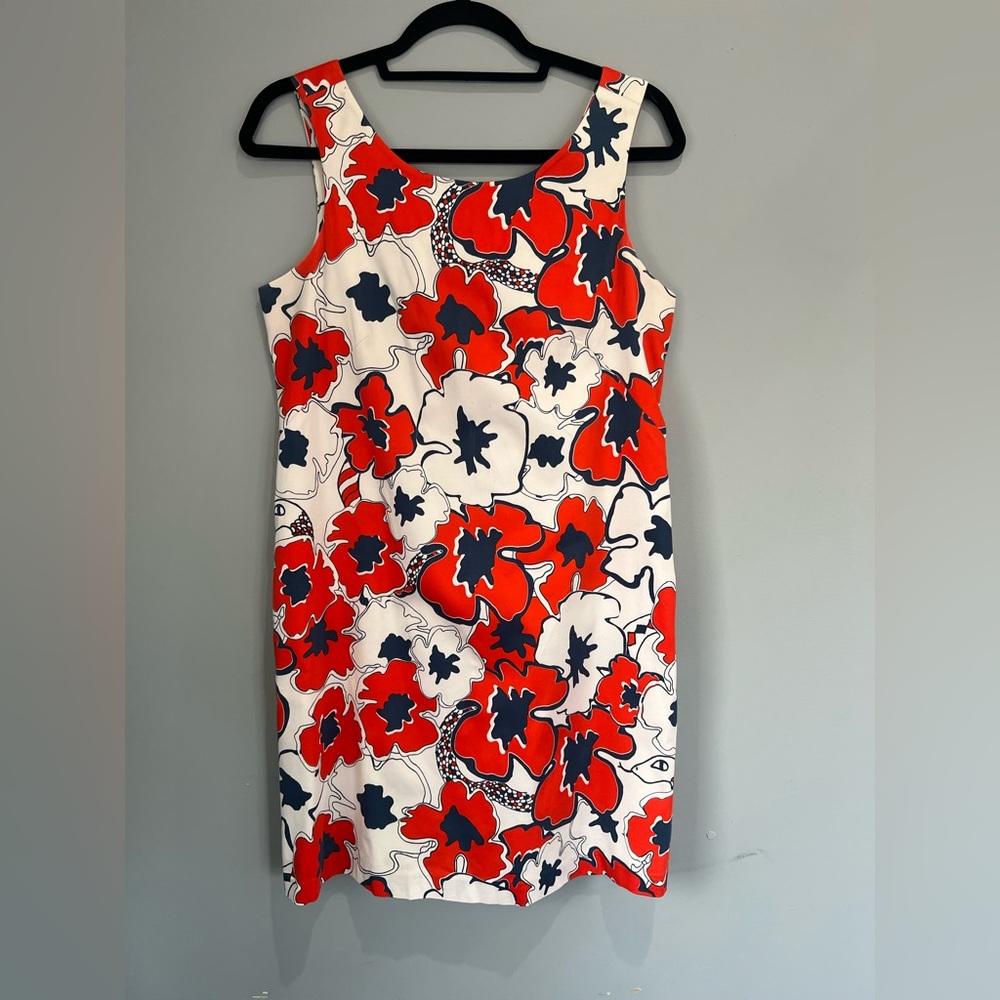 Brooklyn Industries Red and White Floral Mini Dress with Pockets